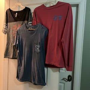 3 Pine Cove camp shirts - two shortsleeved and one long